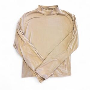 beige high neck turtleneck in cream